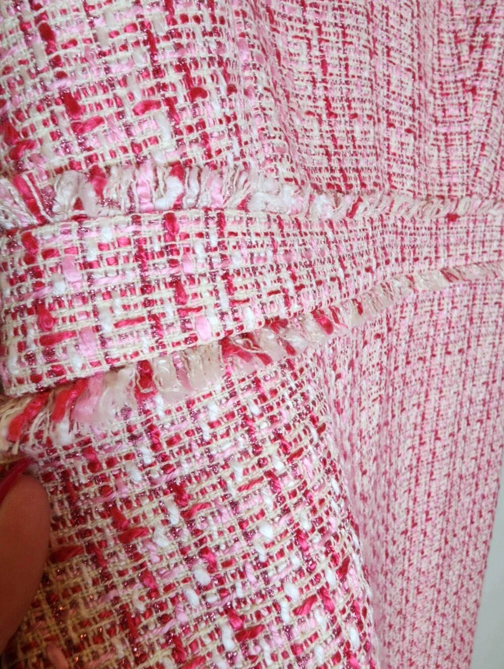 NWT J. Crew Pink Tweed Sleeveless V-neck Sheath Dress Women's Size 8 - Picture 15 of 16